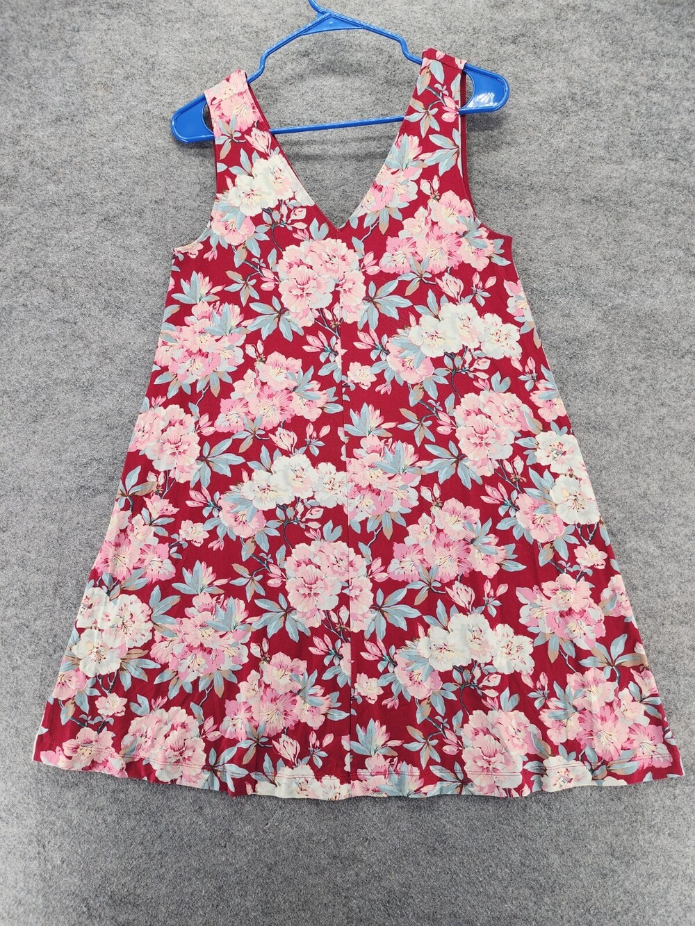 LOFT Dress Womens Small Sleeveless Red Floral V Neck